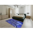 thumbnail image 5 of Ahgly Company Machine Washable Indoor Square Transitional Cobalt Blue Area Rugs, 6' Square, 5 of 7