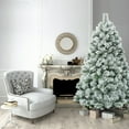 thumbnail image 4 of Costway 180 cm Árbol de Navidad Artificial Nevado Árbol Decoración Festiva con Bisagras y Base de Metal Agujas de Pino de Borra, 4 of 7