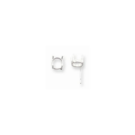 Solid 925 Sterling Silver Round 4-Prong Low Open Back 10mm Earring Setting 10mm