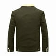 thumbnail image 3 of Vedolay Men's and Big Men's Long Sleeve Coats for Men Solid Casual Zipper Warm Jacket Green,5XL, 3 of 3