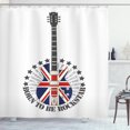 thumbnail image 1 of Ambesonne Rock Music Shower Curtain, England Flag Guitar, 69"Wx70"L, Red Royal Blue Cream, 1 of 3