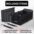 thumbnail image 2 of Fortem Car Trunk Organizer, Foldable Cover, Waterproof Non Slip Bottom, Straps, Cargo Storage (2 Compartments, Black), 2 of 6