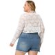thumbnail image 4 of Encogimiento de hombros de talgrande pamujer Bolero Crop Summer Lace Sheer Loose Cardigans blanco 1X, 4 of 5