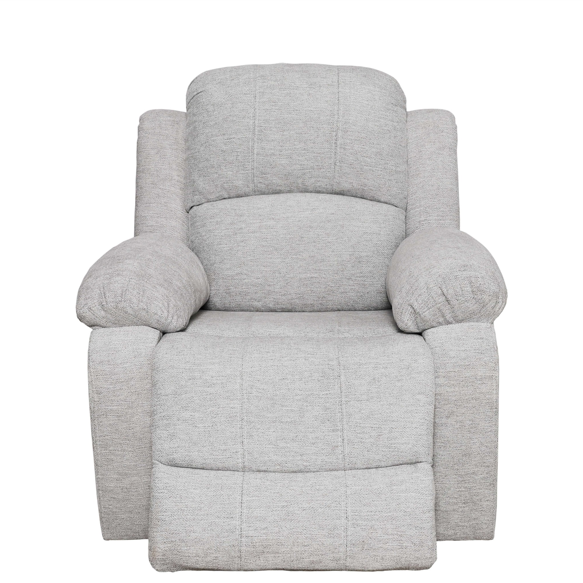 Aukfa Linen Recliner Chair, 38" Overstuffed Armchair Living Room Home Theater Lounge Seat, Light Gray