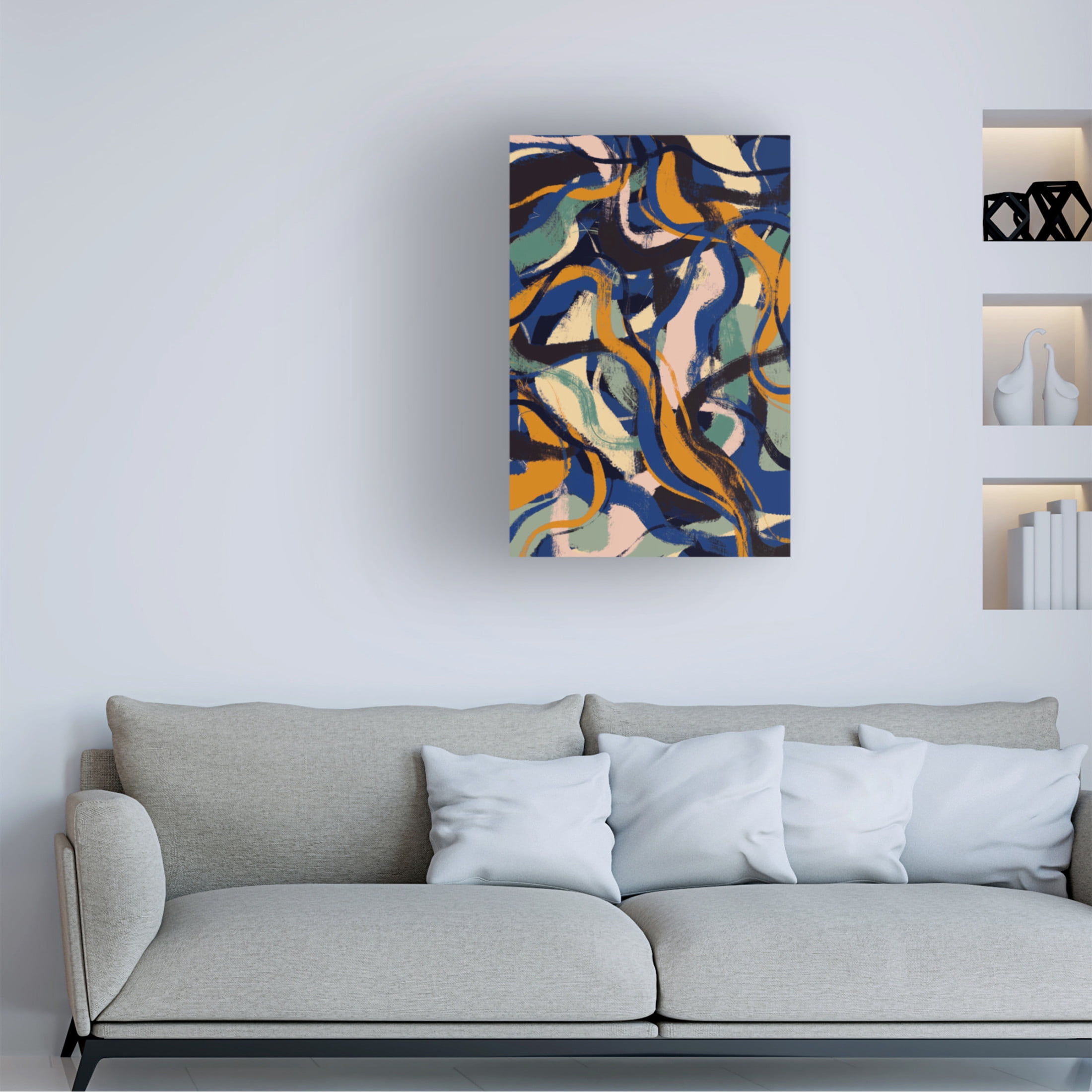 Canvas Wall Art - Treechild 'Colorful Strokes Pattern' Wall Art for Living Room, Bedroom, or Office D?cor by Trademark Fine Art - 16 x 24 Inches