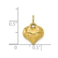 thumbnail image 4 of Real 14kt Yellow Gold Polished Basket Weave Pattern 3-D Heart Pendant; for Adults and Teens; for Women and Men, 4 of 4