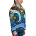 thumbnail image 5 of Kdxio Stained Glass Ocean Wave Pattern Kids Boys Girls Zip Up Hoodie 3D Printed Hooded Sweatshirt Hoody Coat with Pocket 7-12 Y-Small, 5 of 6