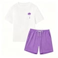 thumbnail image 4 of Boys Outfit Printed Short Sleeve Cute Night Play Sophisticated Summer for Boys Drawstring Shorts Set, 4 of 4