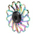 thumbnail image 2 of Bicycle Chain Guide Pulley, Flexible Rotation Bike Rear Derailleur Wheel Ceramic Bearing With 2Pcs Reducing Sleeves For 8 9 10 11 Speed System Black,Red,Multicolor, 2 of 8