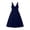 Navy, variant on Miluxas Women's Cocktail Party Evening Dress Wrap V Neck Sleeveless Midi Dress Ruched High Waist A Line Solid Color Swing Dress Wedding Guest Gown Red