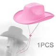 thumbnail image 6 of Sharplace Western Cowboy Durable Casual Wide Brim Trendy Lightweight Unisex Hat, Fabric, Pink, 6 of 9