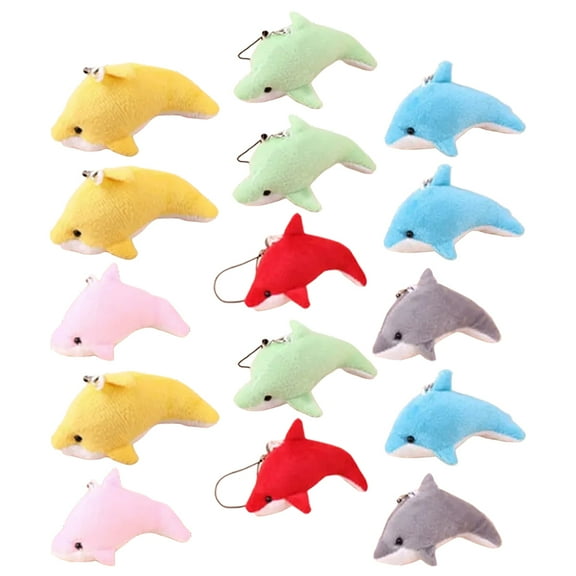 HOMEMAXS  25 Pcs Dolphin Stuffy Stuffed Animals Mini Backpack Plush Keychain Miss