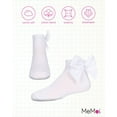 thumbnail image 6 of MeMoi Girls Bow-on-Back Cotton-Rich Anklet Sock - Girls - Female, 2, White, 6 of 7