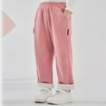 thumbnail image 5 of Hifoo Girls Lined Pants Winter Warm Thermal Kids Joggers Soft Cozy Casual Trousers Toddler Girls Boys Thickened Comfortable Boho Child Solid Color Slacks, 5 of 5