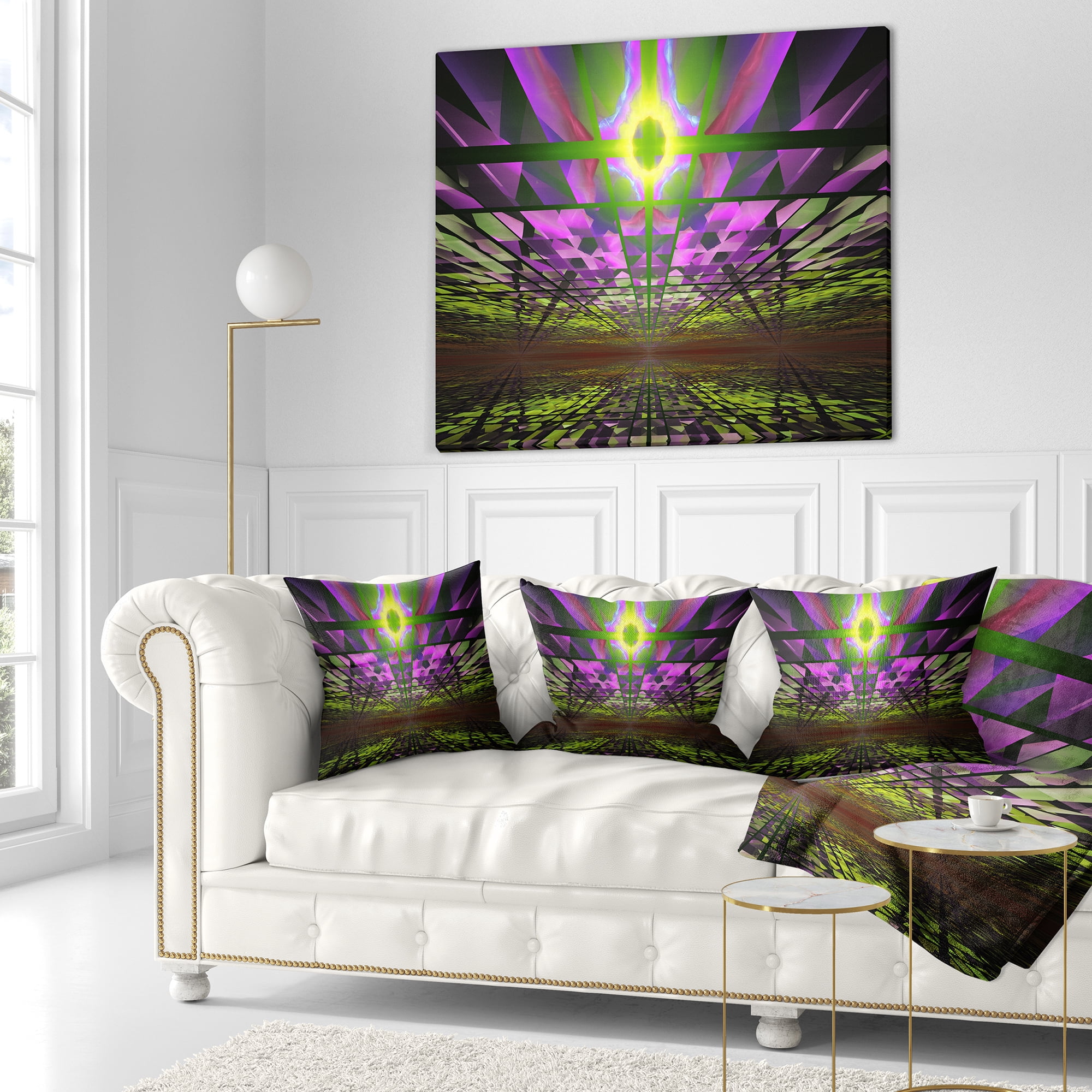 Designart Fractal Cosmic Apocalypse - Abstract Throw Pillow - 18x18