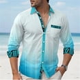 thumbnail image 1 of Camisa hawaiana de moda para hombre color degradado informal para exteriores suave cómoda ligera y transpirable nueva talla grande, 1 of 6