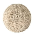 thumbnail image 4 of GDF Studio Woodbine Modern Knitted Cotton Round Pouf, Ivory, 4 of 7