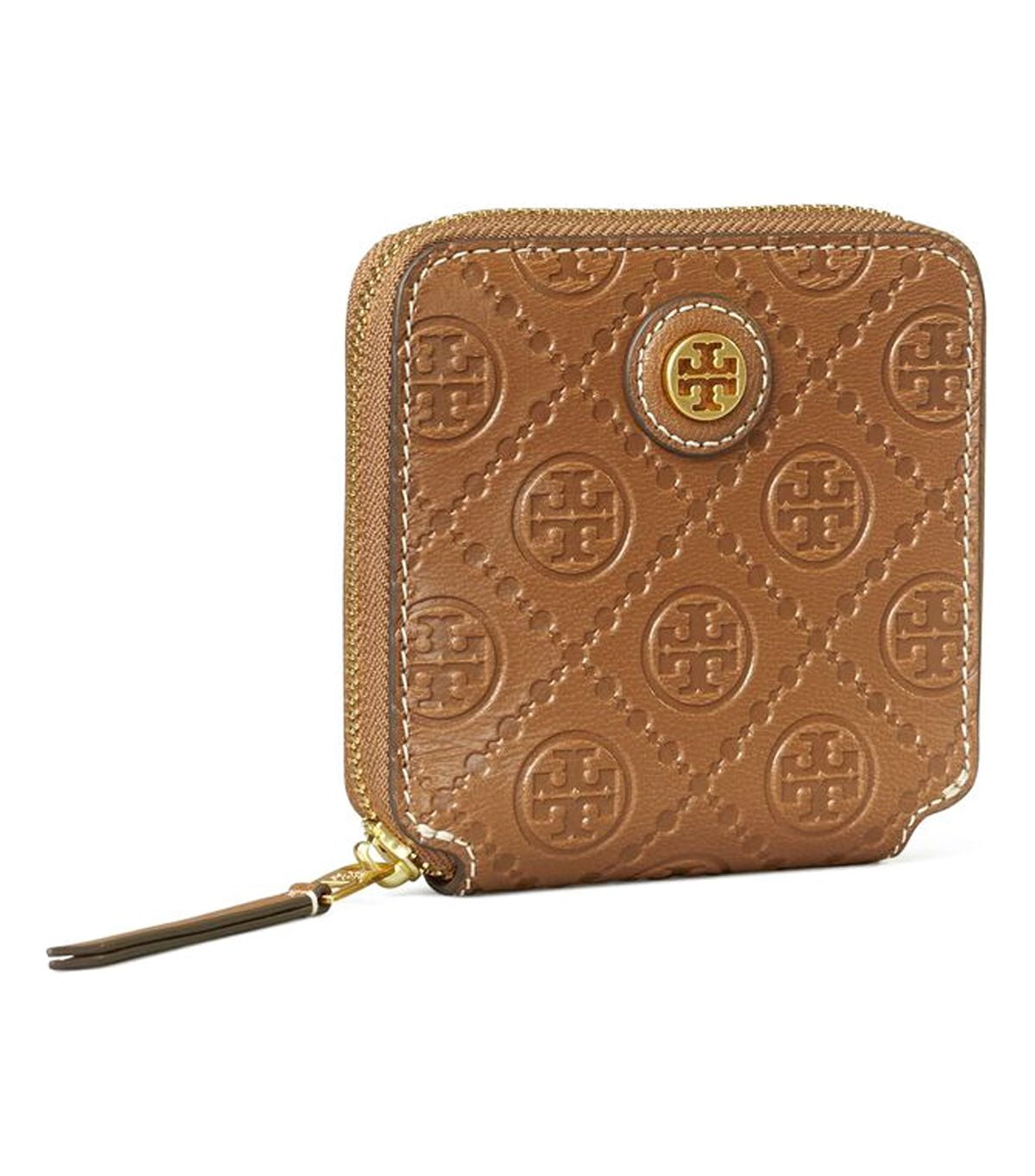 ★Tory Burch★T Monogram Leather Bi-Fold Wallet Tory Burch Women's T Monogram Leather Bi-Fold Zip Around
