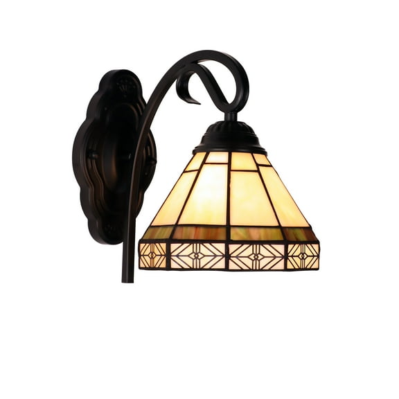 RADIANCE goods Mission-Style 1- Light Blackish Bronze Finish Wall Sconce 7" Shade
