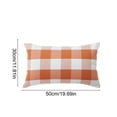thumbnail image 3 of Outdoor Pillow Covers 12x20 Farmhouse Pillow Covers Fall Orange Plaid Stripes for Couch Sofa Living Room, 3 of 9