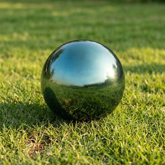 FOMIYES Garden Gazing Globe, Stainless Steel, Green, Mirror Finish, Weather Resistant, Outdoor Decor
