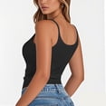 thumbnail image 5 of Sleeveless Tank Top for Women Spaghetti Strap Form Slim Fitting Scoop Neck Ribbed Knit Basic Cami Shirts Black M, 5 of 5