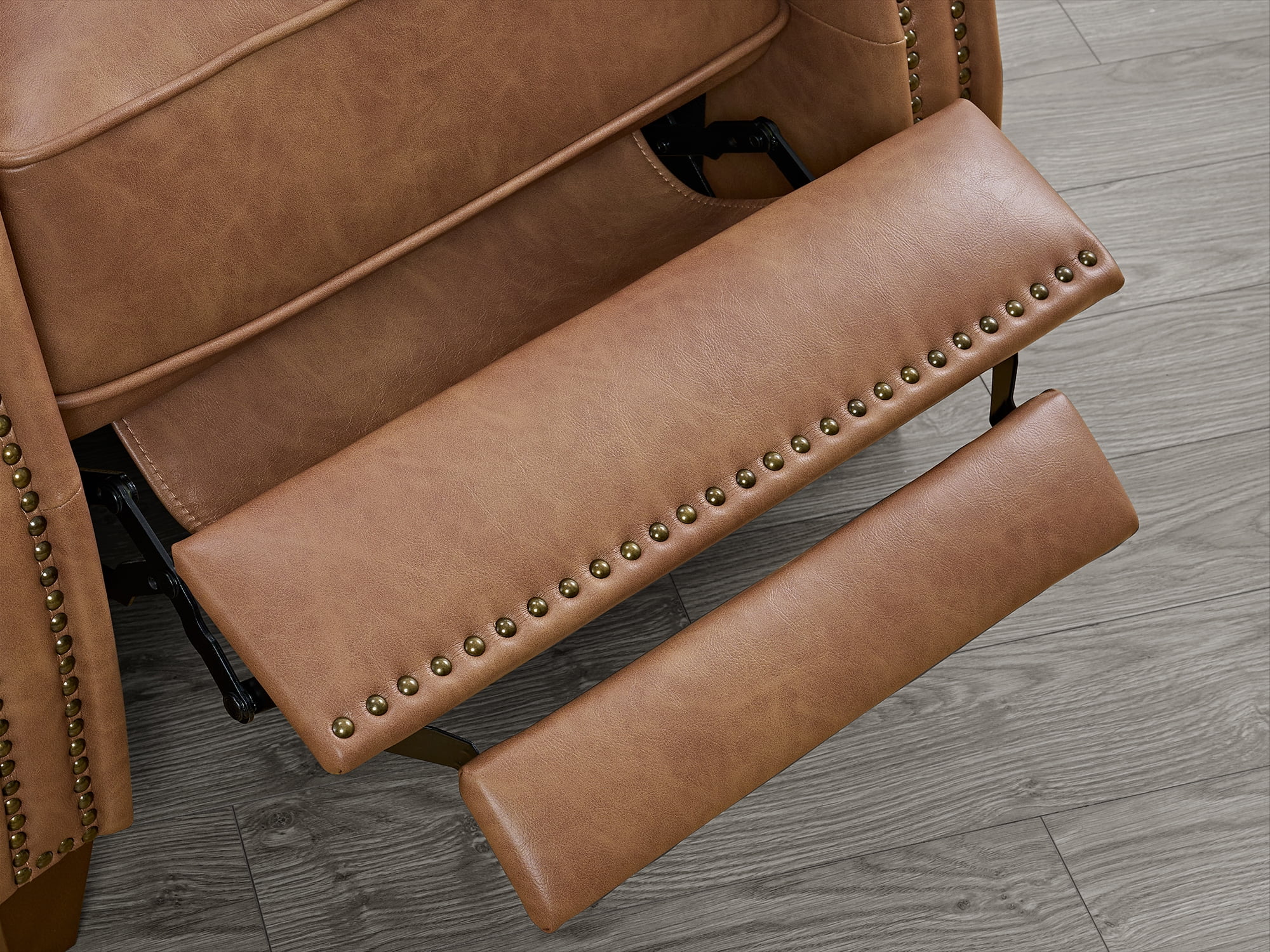 CHITA Recliner Chairs for Adults Single Sofa Chair for Living Room Faux Leather Push Back Recliner,Saddle Brown