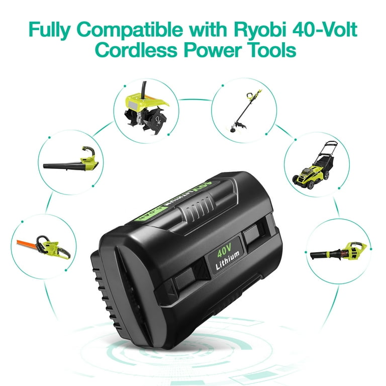 for Ryobi 40V Battery 6.0Ah Replacement | OP4026 Lithium-Ion Battery with LED Indicator