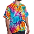 thumbnail image 2 of tie dye131 Men's Short Sleeve Spread Collar Hawaiian Shirts, Casual Printed Button Down Summer Beach Tops, Unisex Men's Shirts, 2 of 6