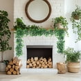 thumbnail image 4 of LmnLft Faux Evergreen Rattan Wall Garland - Lifelike Pothos Vine with Flexible Stems, Boho Home Office Hanging Greenery Decor, 4 of 7