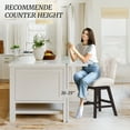 thumbnail image 5 of Dycanpo 26" Swivel Bar Stools Set of 6 with Back & Footrest, Counter Stools for Kitchen ,Beige-Fabric, 5 of 11