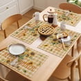 thumbnail image 5 of Placemat Set of 6 Sunflower Hello Summer Placemats for Dining Table Vintage Orange Buffalo Plaid Washable Table Mats for Kitchen and Party Decor Indoor & Outdoor Use, 5 of 8