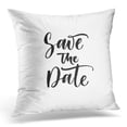 thumbnail image 1 of EREHome Black Script Save The Date Wedding Phrase Ink Modern Brush Calligraphy White Text Pillow Case Pillow Cover 18x18 inch, 1 of 1