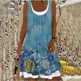 thumbnail image 1 of Robe d'Été Décontractée pour Femme à Col Rond Imprimée Sans Manches à Empiècements, 1 of 5