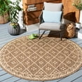 thumbnail image 2 of SAFAVIEH Courtyard Cori Bordered Indoor/Outdoor Runner Rug, Brown/Light Beige, 2'3" x 8', 2 of 10
