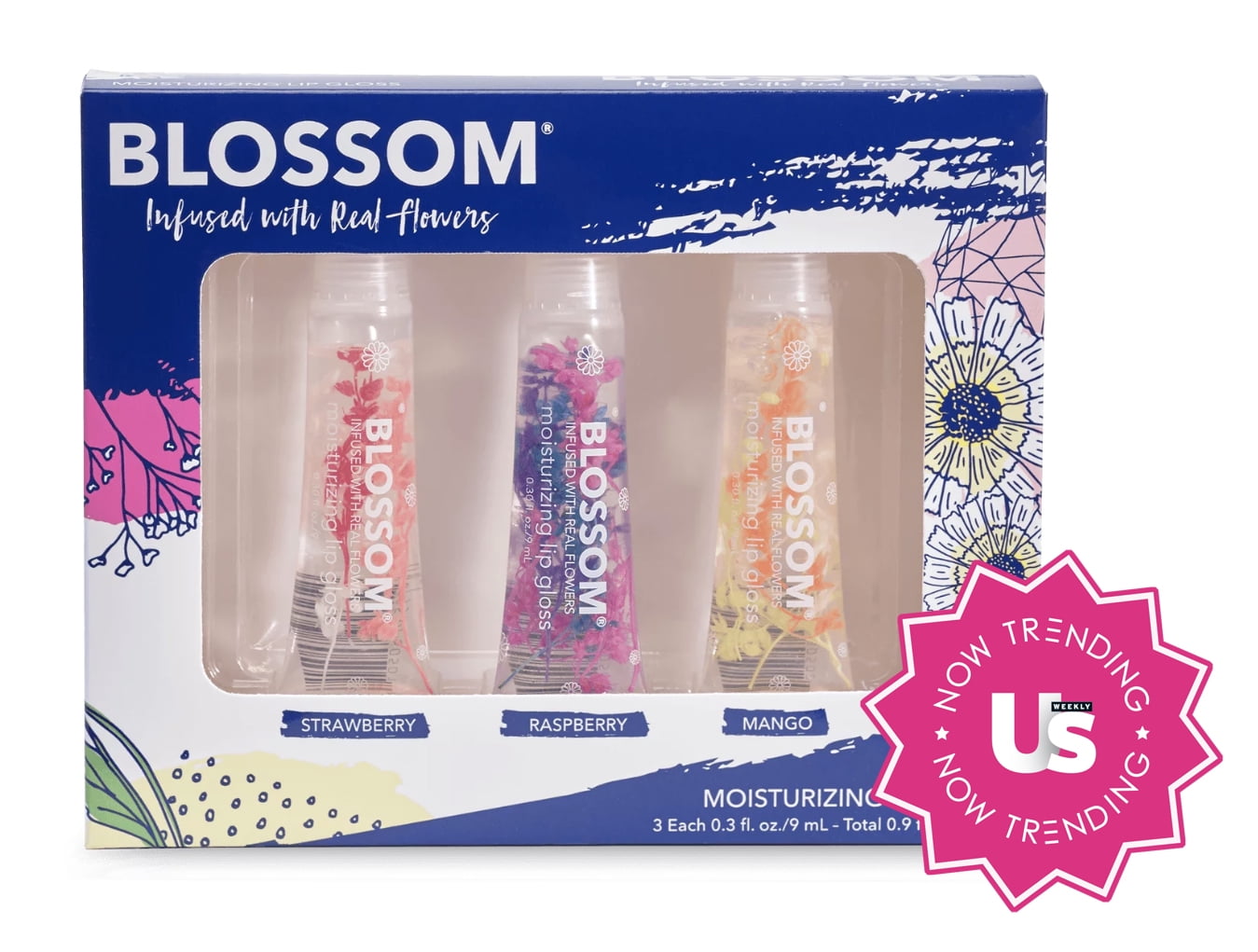 Blossom Moisturizing Lip Gloss 3 Piece Set