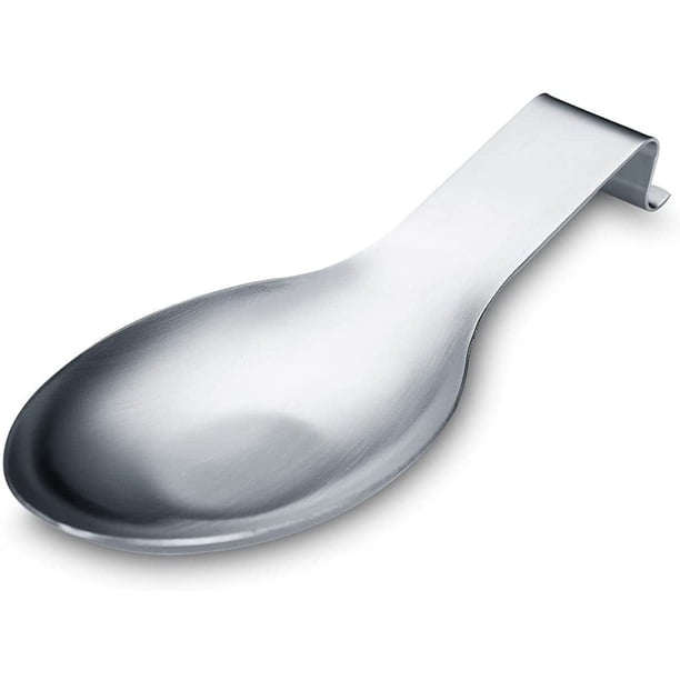 Soporte para cucharas de plata mate, soporte para cucharas de acero inoxidable para estufa, soporte para utensilios de cocina para cucharones, pinzas, espátula, soporte para cucharas para estufa