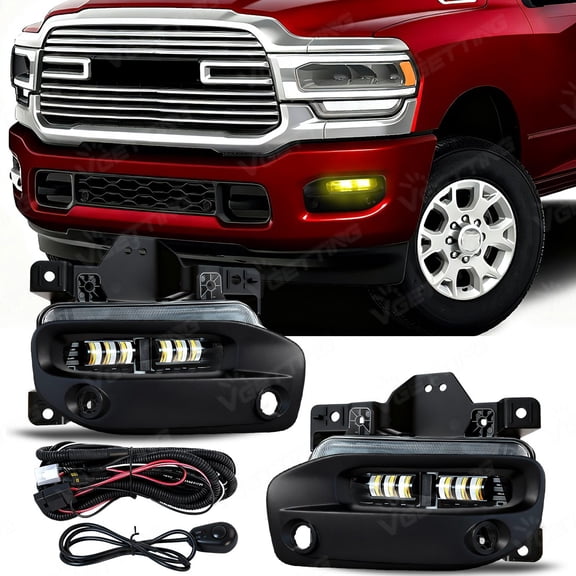 For 2019-2024 RAM 2500 3500 Yellow LED Fog Light Kit 6-Projector Lamps LH RH