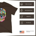 thumbnail image 4 of Tee Hunt Dean Russo Sugar Skull T-Shirt Day of The Dead Neon Calaver Men's Tee, Brown, 4X-Large, 4 of 5