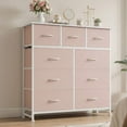 thumbnail image 5 of edx 9 Drawers Fabric Dresser for Bedroom, Drawer Organizer Storage Cabinet for Closet, Clothes, TV Stand, Pink, 5 of 8