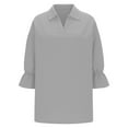 thumbnail image 4 of Heisall Women's V Neck 3/4 Sleeve Blouse Solid Color Casual Tops Polyester Shirts for Daily Wear, 4 of 6