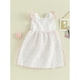 thumbnail image 3 of Bslissey Little Girls Summer Dress Sleeveless Floral Print Ruffle Tulle A-line Dress Toddler Square Neck Party Dress 2T 3T 4T 5T Kids Casual Princess Clothes, 3 of 8