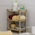 thumbnail image 6 of KQJQS 3 Layers Bathroom Standing Small Storage Shelf, Bathroom Stand PP Land Installation Bathroom Rack Shelves for Bathroom Kitchen(Khaki), 6 of 6