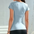 thumbnail image 3 of Yuhangmm Womens T Shirts, Women's Workout Tee for Daily Outdoor Wear - Slim Fit Short Sleeve Yoga Top Lightweight Breathable Athletic T Shirt for Gym Running Training Blue1 S, 3 of 5