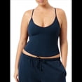 thumbnail image 3 of Camisola Básica para Mujer con Tirantes Finos, Escote Corazón, Sin Mangas y Corte Entallado para Salir. Azul Oscuro L, 3 of 9