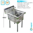 thumbnail image 2 of 24″ x 18″ Stainless Steel Prep & Utility Sink With Faucet | 304 Stainless Steel | NSF | Overall Size: 29 3/4″ x 23 5/8″ | Restaurant, Kitchen, Laundry, Garage, 2 of 8