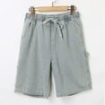 thumbnail image 4 of B91xZ Men's Denim Shorts Slim Fit Stretch Ripped Short Jeans,Light Blue XXL, 4 of 5