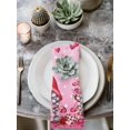 thumbnail image 2 of Valentine's Day Cloth Napkins Set of 4 Reusable Dinner Napkins, Ombre Pink Gnomes Love Roses Romantic Cocktail Napkin Washable Table Napkins for Wedding/Holiday Party/Baby Shower 20"x20", 2 of 7