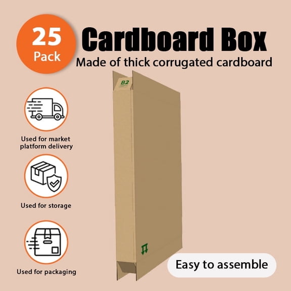 25-Pack Packaging Cartons - 23"x3"x25" Corrugated Boxes for Shipping & Storage