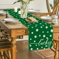 thumbnail image 4 of Smile Lucky Green Shamrock St. Patrick's Day Table Runner 13 x 90 Inch, 4 of 7